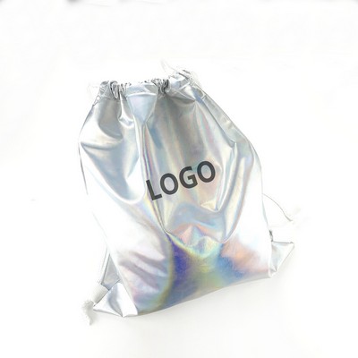 Lightweight Holographic Laser PVC Drawstring Backpack